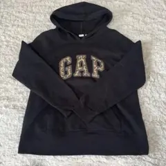 GAP パーカー レオパード柄フード付きパーカー L