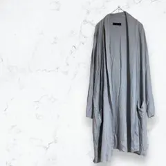 ロングカーディガン♡グレー L 長袖 ポケットあり ミドル丈 羽織 ロング