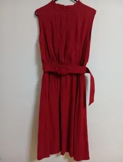 ブルーバードブルーバード　 赤 ノースリーブ ワンピース