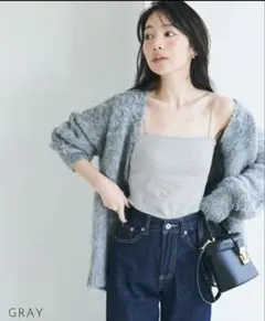 カップ付きスパゲッティキャミソール グレー L