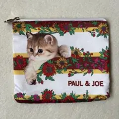 PAUL&JOE ポールアンドジョー ポーチ 猫キャット 花フラワー美品 総柄のサムネイル