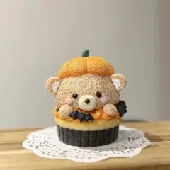 手作りスクイーズ ハロウィンくまさんカップケーキ ハンドメイド
