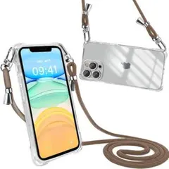 iPhone11 Pro Max ケース ショルダー クリア 肩掛け 首掛け