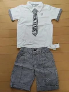 未使用　TREFIORI ホワイトポロシャツ110とショートパンツ120セット
