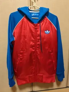 アディダスオリジナルスパーカー　ジップアップビックロゴM 80s〜90s