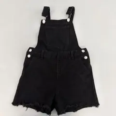 SHEIN ブラック オーバーオールショートパンツ 10Y