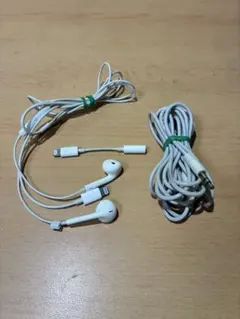 Lightningイヤフォンとアダプター、延長イヤホンコードセット