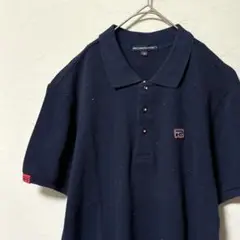 Rosasen ロサーセン ゴルフ 半袖ポロシャツ ネイビー ネップ柄 メンズMのサムネイル