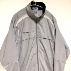ヨネックス ワンポイント ナイロンジャケット ウォームアップ グレー L
