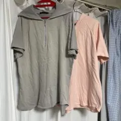 【FUGA】ハーフジップ フード付き 半袖Tシャツ 2枚セットのサムネイル