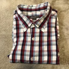 エディバウアー赤青白チェック柄 長袖シャツ