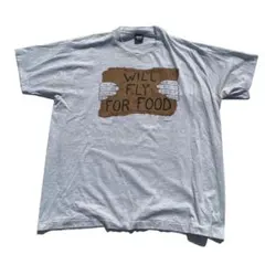 【90s】USA製 WILL FLY FOR FOOD Tシャツ グレー XXL