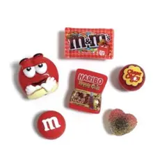 お菓子S 赤　サンダルアクセサリー　ジビッツ　サンダルチャーム　飾り　目印