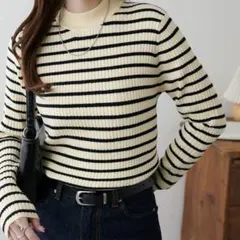 ディスコート　モチモチリブパイピングハイネック　サイズＬ