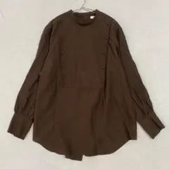 【ブラクトメント】キュプラブラウス バックオープン くるみボタン 長袖 Fのサムネイル