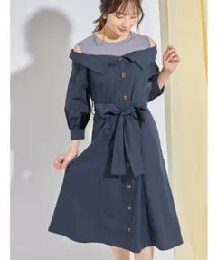 ☆最終値下☆tocco closet ベルト付きドッキング風ワンピース