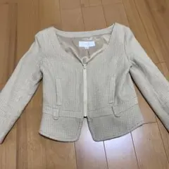 JILL STUART ベージュ ノーカラージャケット S