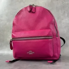 【極美品】COACHコーチ リュック ビリー ペブルドレザー ピンクバッグパック 極美品】COACHコーチ リュック ビリー ペブルドレザー ピンクバッグ