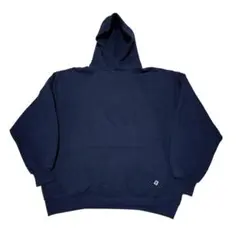 90s USA製 RUSSELL ラッセル XL 無地パーカー フーデイネイビー