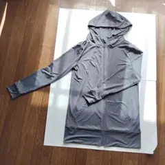 レディースパーカーロング 指穴付き グレー Lサイズのサムネイル
