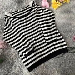 【earth music and ecology】黒白ボーダー　長袖トップス