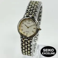 SEIKO Exceline クォーツ コンビ レディース 時計 稼働 新品電池
