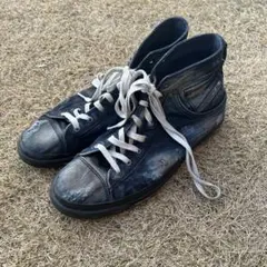 【希少】00s DIESEL ハイカットスニーカー archiveダメージデニム