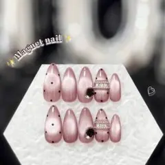 現品セール】ネイルチップ♡ピンク マグネット 量産型地雷韓国ワンホン