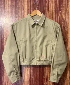 『短丈』Dickies クロップド丈 ジップアップブルゾン ベージュ Mのサムネイル