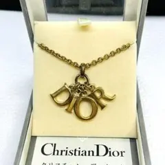 【箱・保証書付き】Dior ロゴチャーム ネックレス ゴールド