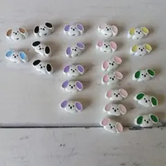 金属ビーズ　犬　ストラップ　キーホルダー