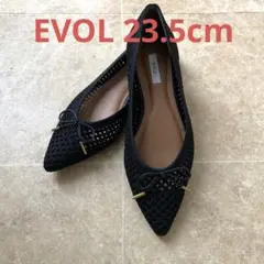 Evol ブラック メッシュ フラットシューズ