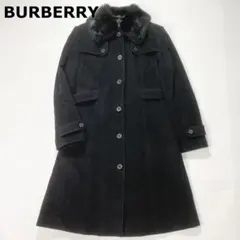 BURBERRY バーバリー アンゴラ100% コート ラビット 黒 160A