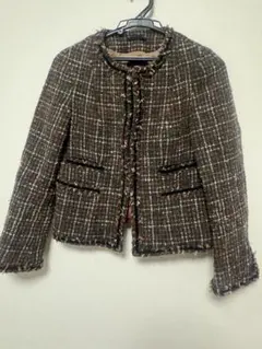 現行タグ 極美品 tomorrowland ノーカラージャケット ライト 紺 S ドライダブルクロス ノーカラージャケット | maison