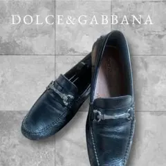 DOLCE&GABBANA ブラックレザー ローファーのサムネイル