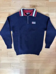 古着　CHAPS RALPH LAUREN ハーフジップセーター L ⚠️穴あり