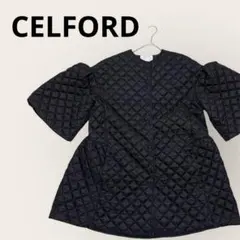 セルフォード キルティング フレアブルゾン　コート ペプラム　ワンサイズ　黒