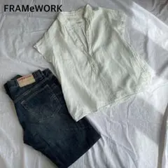 FRAMeWORK フレームワーク ペールグリーン リネンシャツのサムネイル
