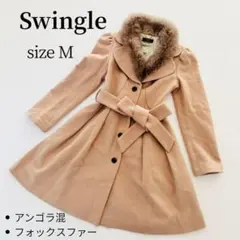 良品❣️　Swingle スウィングル　Aライン　フォックス　コート　アンゴラ混