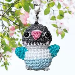ブルーボタンインコ　キーホルダー