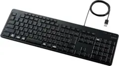 ELECOM TK-FCM114SKBK 有線 フルキーボード 静音設計 抗菌