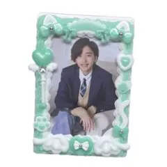 993♡ ホイップデコ　B7サイズ ラメ入りグリーン　緑　ねこ耳魔法ステッキ　羽