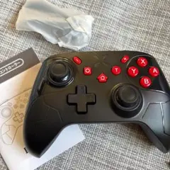 【新品】Switch対応 ワイヤレスコントローラー 背面ボタン付 黒×赤 技適済