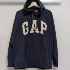 90sオールドギャップ リバースウィーブ型パーカー フェード紺 L-XL