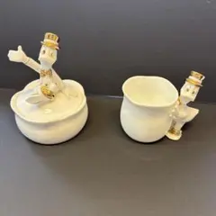 ドナルドダック フィギュア付き陶器容器 シュガーポット ミルクピッチャー
