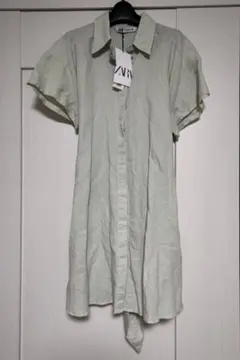 【新品】タグ付き ZARA 半袖 シャツワンピース レディース XS