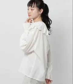 niko and... ニコアンド　スカラップレースブラウス　オフホワイト　新品