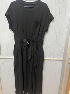 SHEIN シーイン FRIFUL ウエストベルト 半袖 ワンピース ブラック