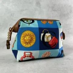 GUCCI オールドグッチシモバンブー総柄カラフルキャンバスポーチのサムネイル