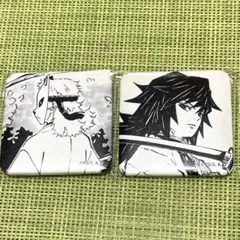 鬼滅の刃　ufotable ダイニング　お楽しみくじ　スクエア缶バッジ　義勇　★